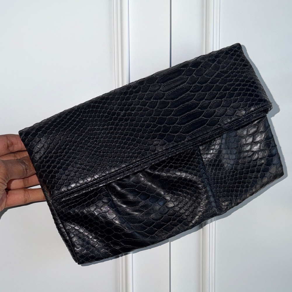 Style & Co. Black Textured Clutch